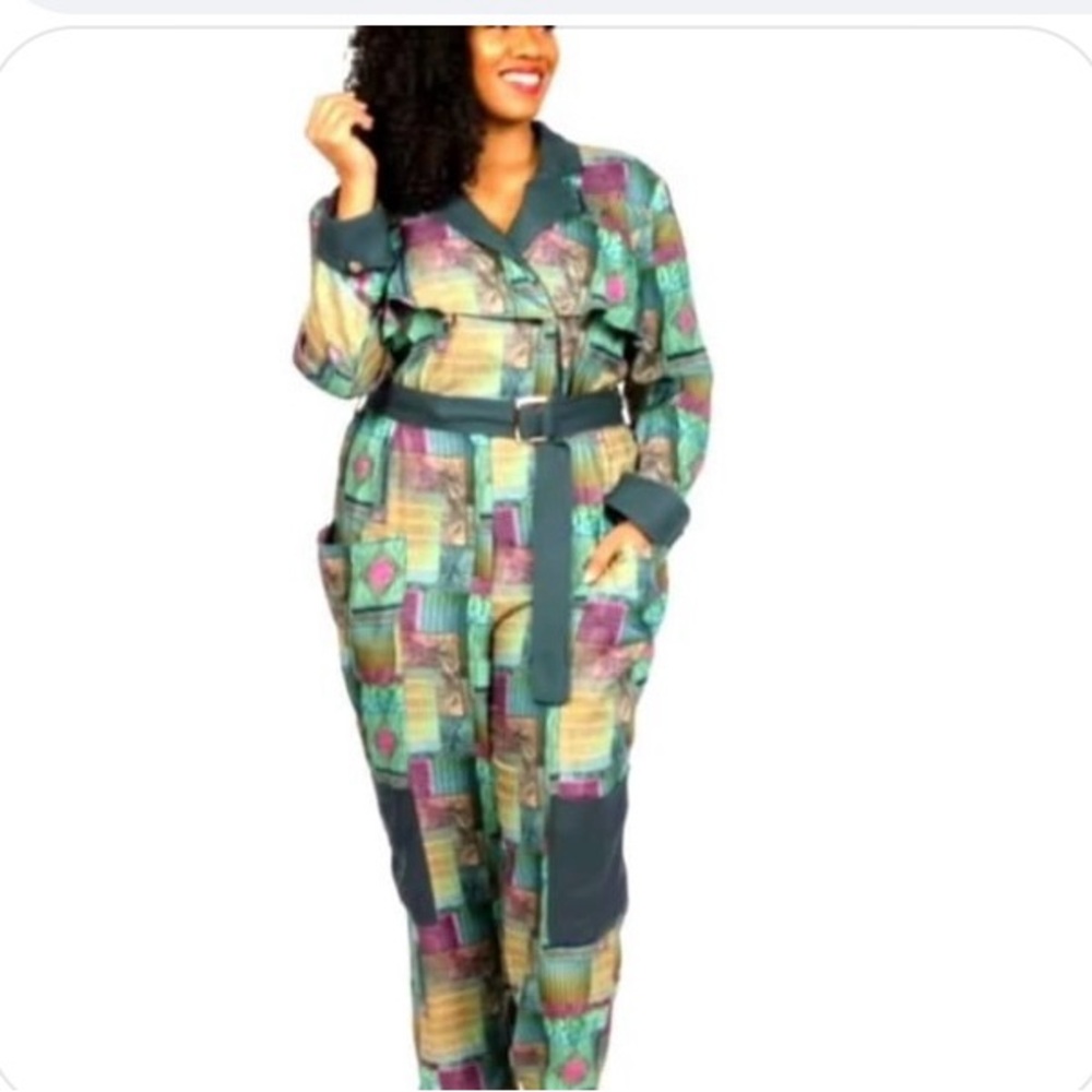 Sassy Jones Multicolor Patchwork Jumpsuit